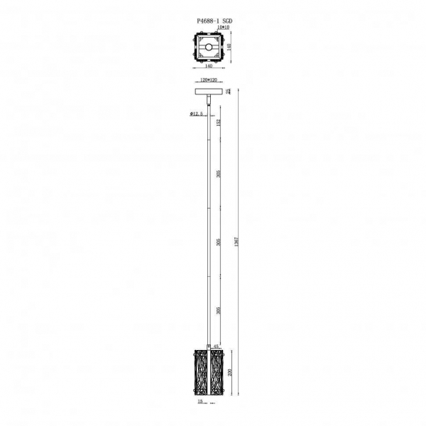 Подвесной светильник iLamp Panorama P4688-1 SGD Подвесной светильник iLamp Panorama P4688-1 SGD