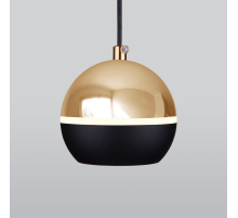 Подвесной светодиодный светильник Elektrostandard DLS023 9W 4200K черный/золото a047804