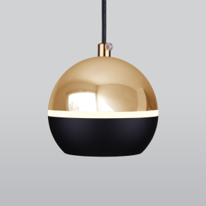 Подвесной светодиодный светильник Elektrostandard DLS023 9W 4200K черный/золото a047804