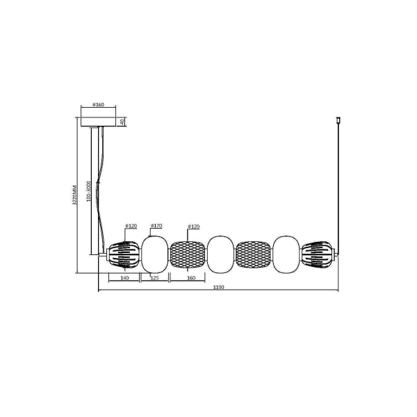 Подвесной светодиодный светильник Maytoni Pattern MOD267PL-L42G3K