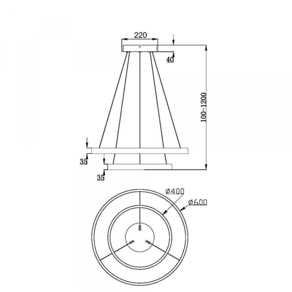 Подвесной светодиодный светильник Maytoni Rim MOD058PL-L55BSK Подвесной светодиодный светильник Maytoni Rim MOD058PL-L55BSK