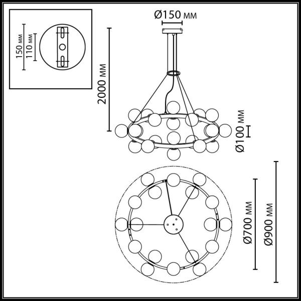 Подвесной светильник Odeon Light Magia Midcent 7109/24