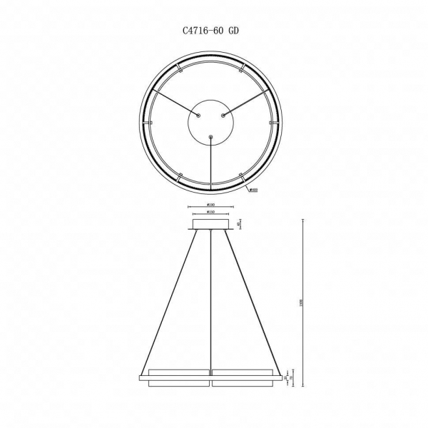 Подвесной светодиодный светильник iLedex Meridian C4716-60 GD Подвесной светодиодный светильник iLedex Meridian C4716-60 GD
