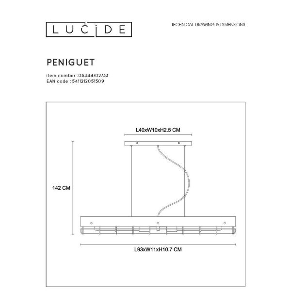 Подвесной светильник Lucide Peniguet 05444/02/33 Подвесной светильник Lucide Peniguet 05444/02/33