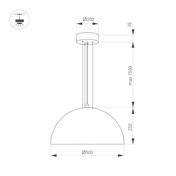 Подвесной светодиодный светильник Arlight SP-RESTO-HANG-R500-30W Day4000 039696 Подвесной светодиодный светильник Arlight SP-RESTO-HANG-R500-30W Day4000 039696