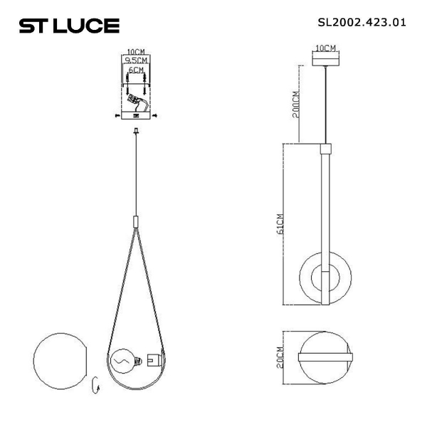 Подвесной светильник ST Luce Moonbag SL2002.423.01 Подвесной светильник ST Luce Moonbag SL2002.423.01