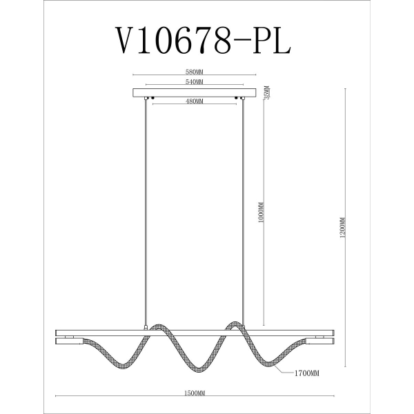 Подвесной светодиодный светильник Moderli True V10678-PL