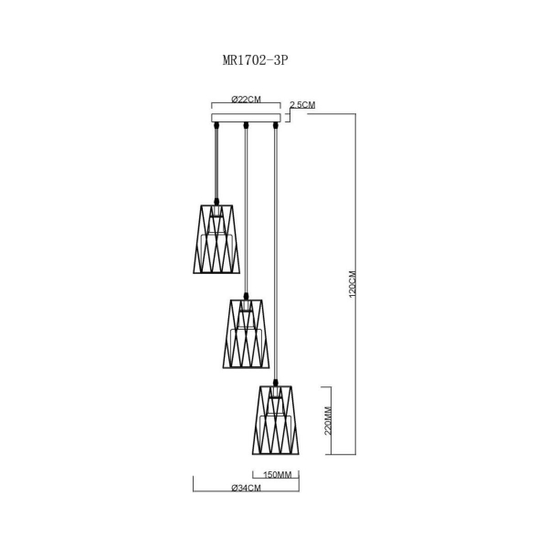 Подвесной светильник MyFar Scrum MR1702-3P Подвесной светильник MyFar Scrum MR1702-3P