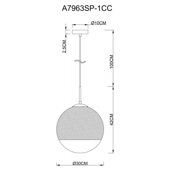 Подвесной светильник Arte Lamp Jupiter Chrome A7963SP-1CC Подвесной светильник Arte Lamp Jupiter Chrome A7963SP-1CC