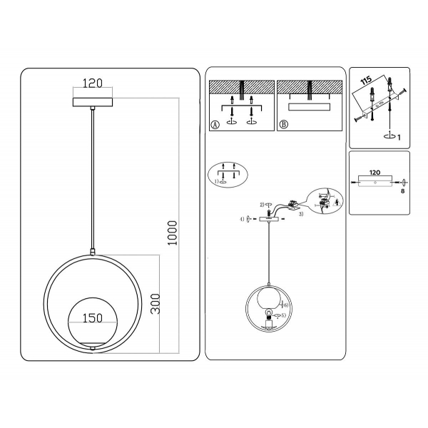 Подвесной светильник Ambrella light Traditional Modern TR2592 Подвесной светильник Ambrella light Traditional Modern TR2592