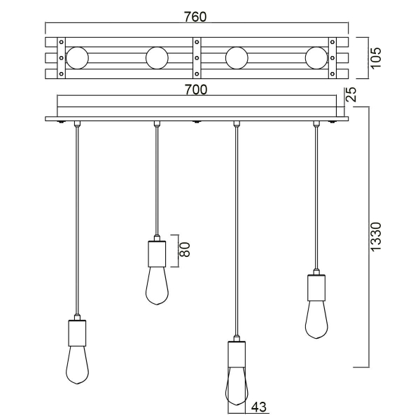 Подвесной светильник Vele Luce Tendenza VL6492P14 Подвесной светильник Vele Luce Tendenza VL6492P14