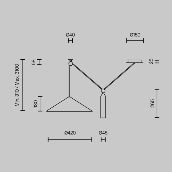 Подвесной светильник Maytoni Technical Peso P080PL-01W