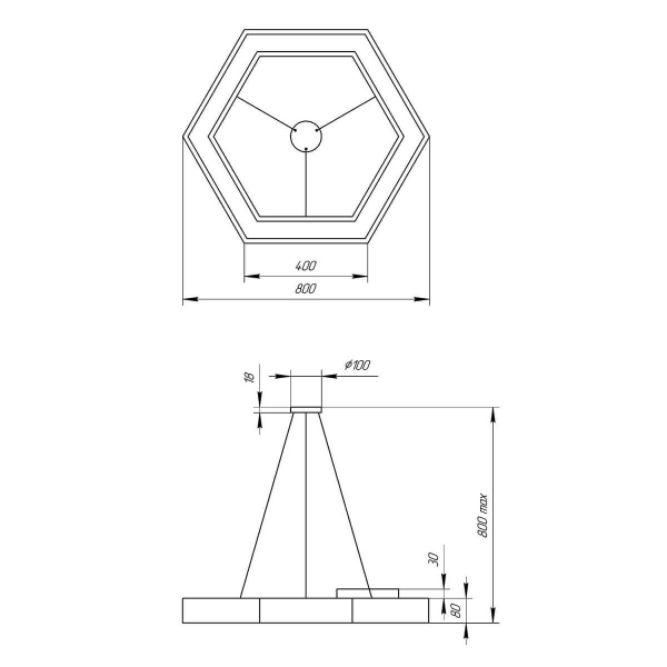 Подвесной светодиодный cветильник Geometria ЭРА Hexagon SPO-124-W-40K-051 51Вт 4000К белый Б0050556 Подвесной светодиодный cветильник Geometria ЭРА Hexagon SPO-124-W-40K-051 51Вт 4000К белый Б0050556