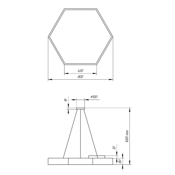 Подвесной светодиодный cветильник Geometria ЭРА Hexagon SPO-122-B-40K-066 66Вт 4000К черный Б0050553 Подвесной светодиодный cветильник Geometria ЭРА Hexagon SPO-122-B-40K-066 66Вт 4000К черный Б0050553