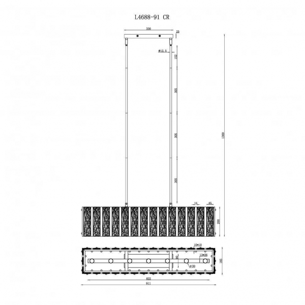 Подвесной светильник iLamp Panorama L4688-91 CR Подвесной светильник iLamp Panorama L4688-91 CR