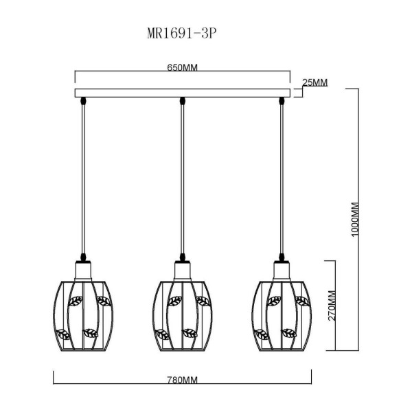 Подвесной светильник MyFar Huston MR1691-3P Подвесной светильник MyFar Huston MR1691-3P