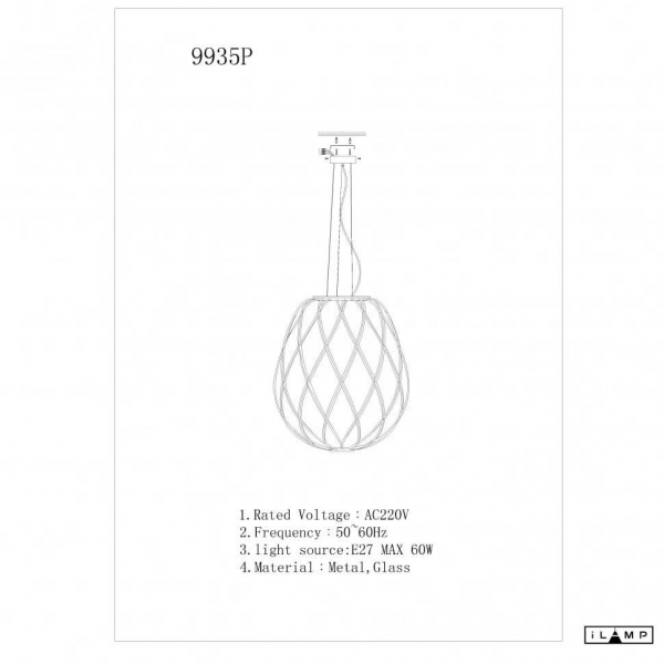 Подвесной светильник iLamp Cento 9935P/1-D300 CL Подвесной светильник iLamp Cento 9935P/1-D300 CL