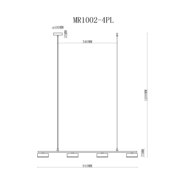 Подвесной светодиодный светильник MyFar Milla MR1002-4PL Подвесной светодиодный светильник MyFar Milla MR1002-4PL