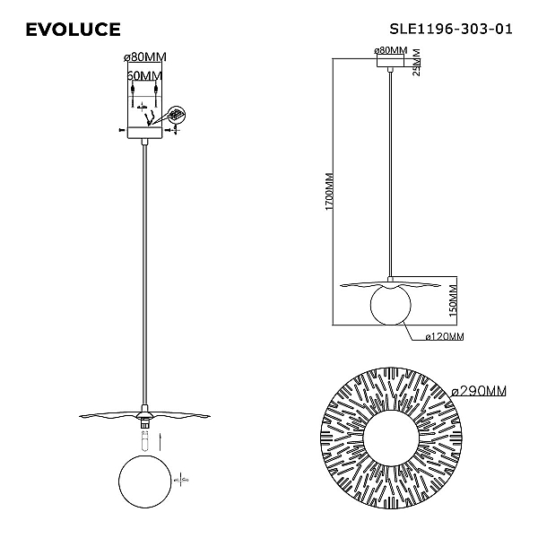 Подвесной светильник Evoluce SLE1196-303-01
