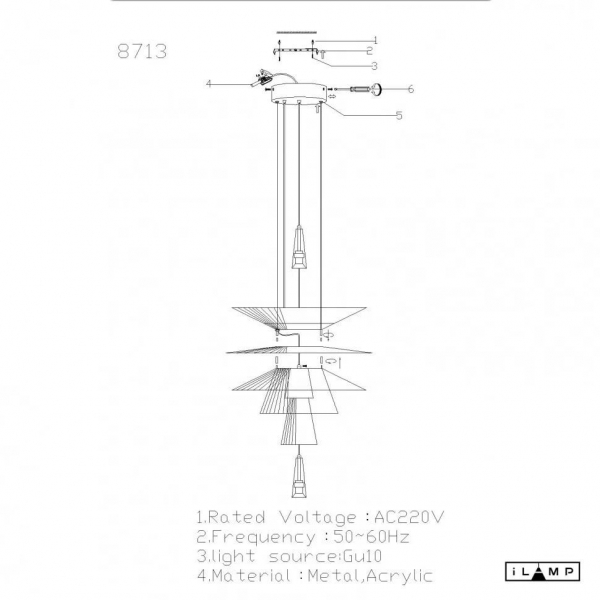 Подвесной светильник iLamp Lotus 8713P/S MGL Подвесной светильник iLamp Lotus 8713P/S MGL