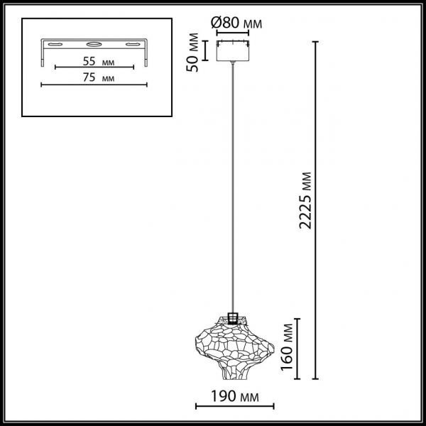 Подвесной светодиодный светильник Odeon Light L-Vision Ordi 5107/3L