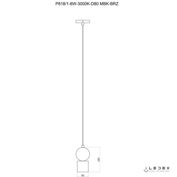 Подвесной светодиодный светильник iLedex Play P818/1-6W-3000K-D80 MBK-BRZ Подвесной светодиодный светильник iLedex Play P818/1-6W-3000K-D80 MBK-BRZ