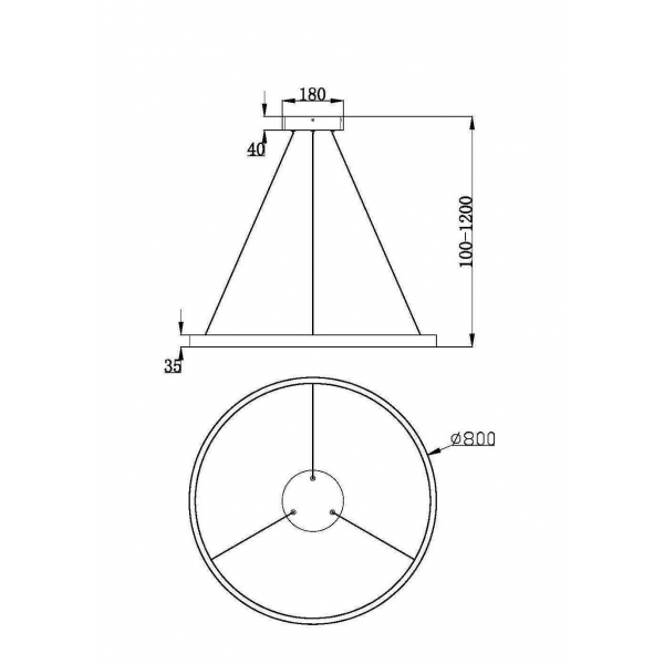 Подвесной светодиодный светильник Maytoni Rim MOD058PL-L42BK Подвесной светодиодный светильник Maytoni Rim MOD058PL-L42BK