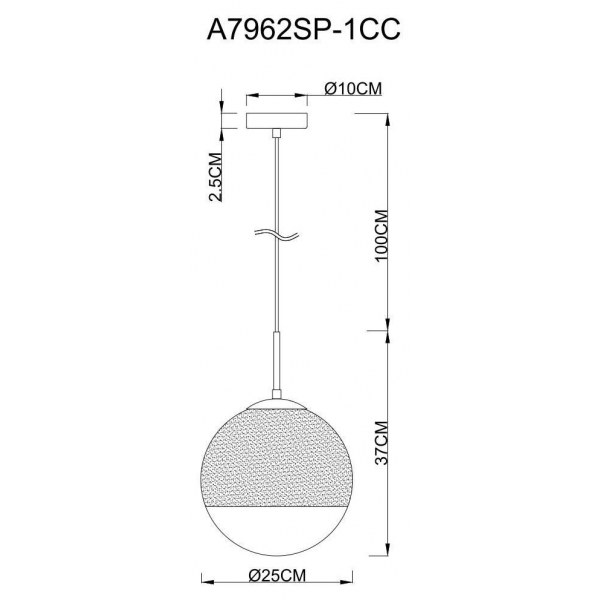 Подвесной светильник Arte Lamp Jupiter Chrome A7962SP-1CC Подвесной светильник Arte Lamp Jupiter Chrome A7962SP-1CC