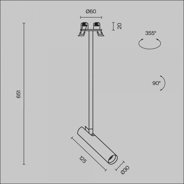 Подвесной светодиодный светильник Maytoni Technical Focus T P141RS-L125-6W3K-B Подвесной светодиодный светильник Maytoni Technical Focus T P141RS-L125-6W3K-B