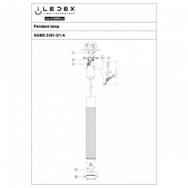 Подвесной светильник iLedex Delta 2366-1 BK+WH Подвесной светильник iLedex Delta 2366-1 BK+WH
