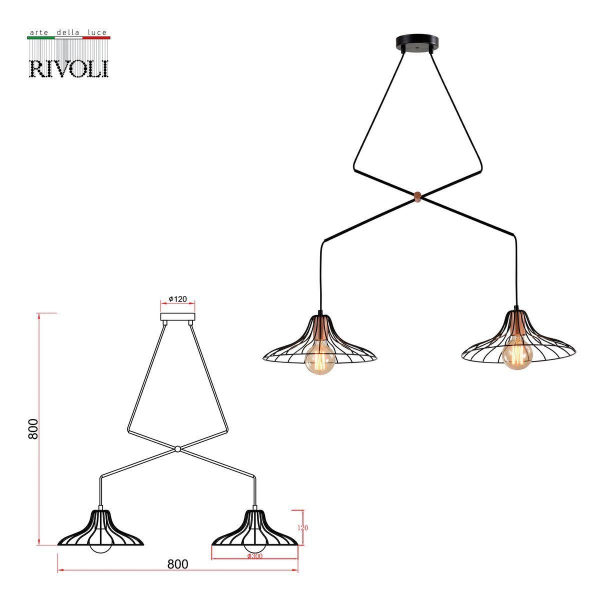 Подвесной светильник Rivoli Moonlight 5150-203 Б0054975 Подвесной светильник Rivoli Moonlight 5150-203 Б0054975