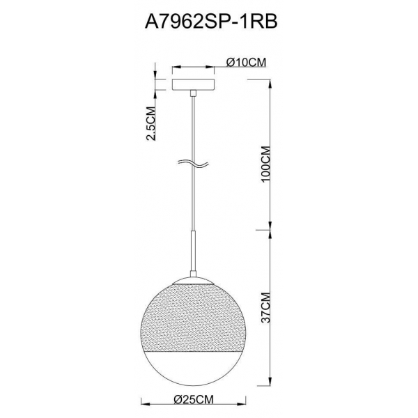 Подвесной светильник Arte Lamp Jupiter Copper A7962SP-1RB Подвесной светильник Arte Lamp Jupiter Copper A7962SP-1RB
