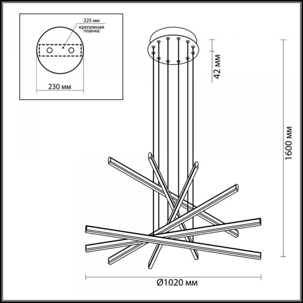 Подвесной светодиодный светильник Odeon Light L-vision Rudy 3890/96L Подвесной светодиодный светильник Odeon Light L-vision Rudy 3890/96L
