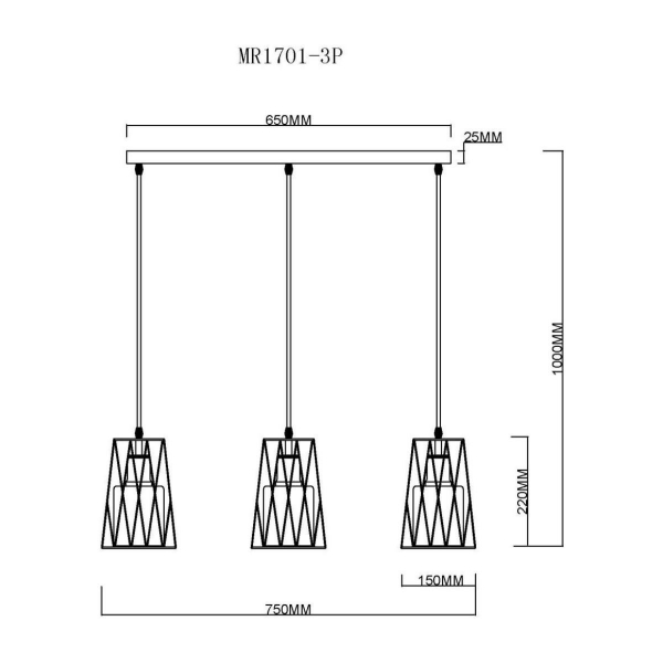 Подвесной светильник MyFar Scrum MR1701-3P Подвесной светильник MyFar Scrum MR1701-3P
