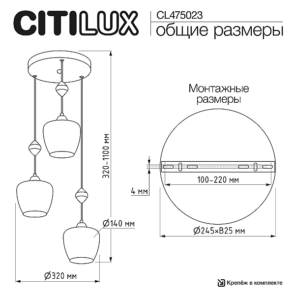 Подвесной светильник Citilux Nort CL475023