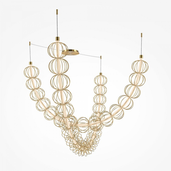 Подвесной светодиодный светильник Maytoni Golden Cage MOD216PL-L55G3K Подвесной светодиодный светильник Maytoni Golden Cage MOD216PL-L55G3K