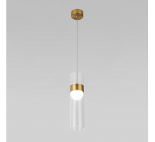 Подвесной светодиодный светильник Eurosvet Lumen 50244/1 Led латунь/прозрачный