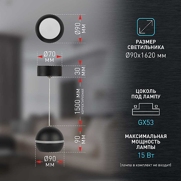 Подвесной светильник ЭРА PL21 BK Б0058503