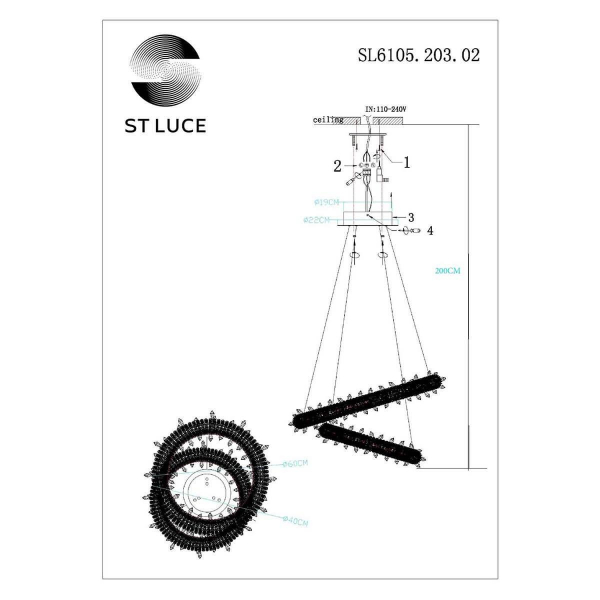 Подвесной светодиодный светильник ST Luce Lucchero SL6105.203.02 Подвесной светодиодный светильник ST Luce Lucchero SL6105.203.02