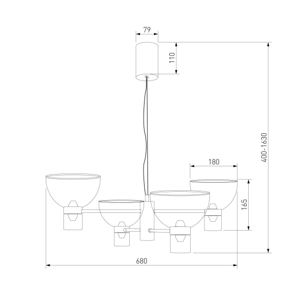 Подвесной светодиодный светильник Eurosvet Vial 204053 LED латунь a072060
