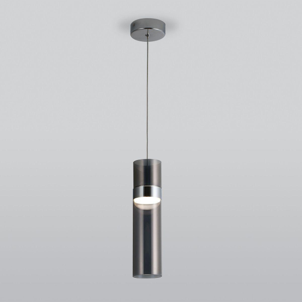 Подвесной светодиодный светильник Eurosvet Lumen 50244/1 Led хром/дымчатый Подвесной светодиодный светильник Eurosvet Lumen 50244/1 Led хром/дымчатый