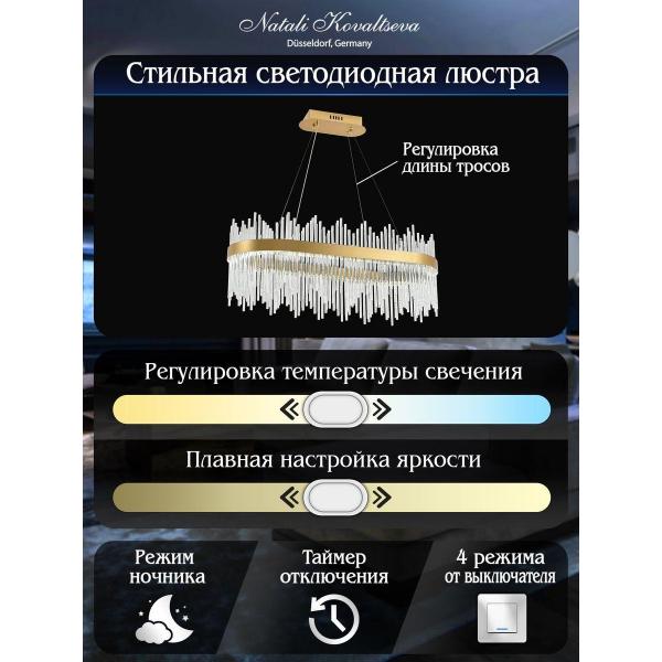 Подвесной светодиодный светильник Natali Kovaltseva Smart Нимбы Led Lamps 81264 Подвесной светодиодный светильник Natali Kovaltseva Smart Нимбы Led Lamps 81264