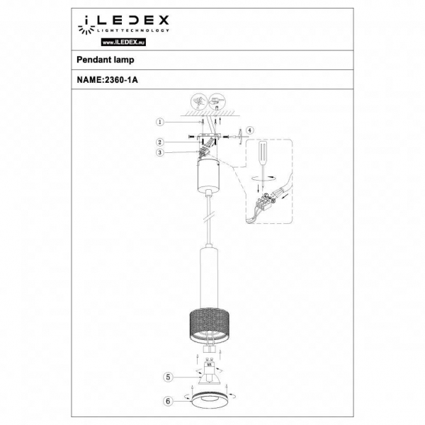 Подвесной светильник iLedex Delta 2362-1 BK+WH Подвесной светильник iLedex Delta 2362-1 BK+WH