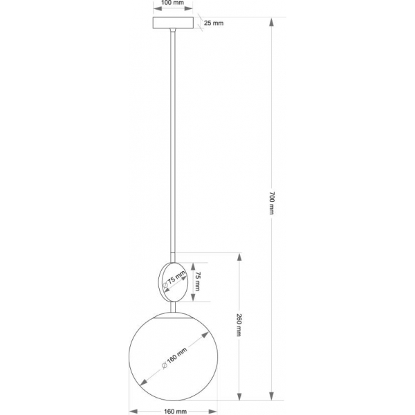 Подвесной светильник KUTEK DIMARO DIM-ZW-1(BN)160