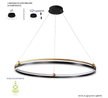 Подвесной светодиодный светильник Crystal Lux Fernando Sp88W Led Black/Gold