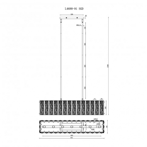 Подвесной светильник iLamp Panorama L4688-91 SGD Подвесной светильник iLamp Panorama L4688-91 SGD
