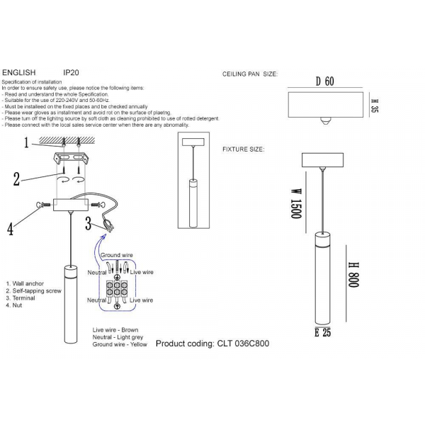Подвесной светодиодный светильник Crystal Lux CLT 036C800 GO Подвесной светодиодный светильник Crystal Lux CLT 036C800 GO