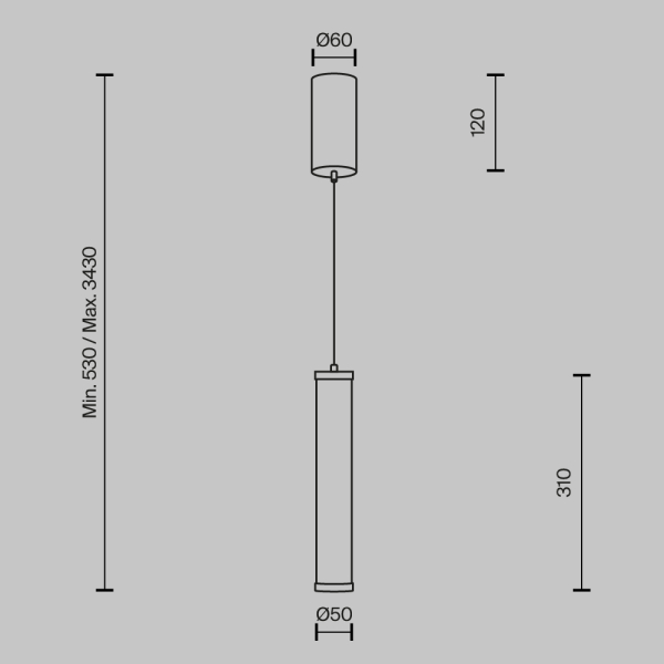 Подвесной светильник Maytoni Modern Yora MOD464PL-L8BSK