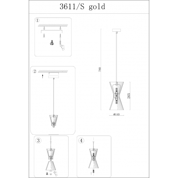 Подвесной светильник Newport Christina 3611/S gold new М0069508 Подвесной светильник Newport Christina 3611/S gold new М0069508