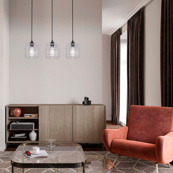 Подвесной светильник Escada Grid 10190/3S Chrome Подвесной светильник Escada Grid 10190/3S Chrome